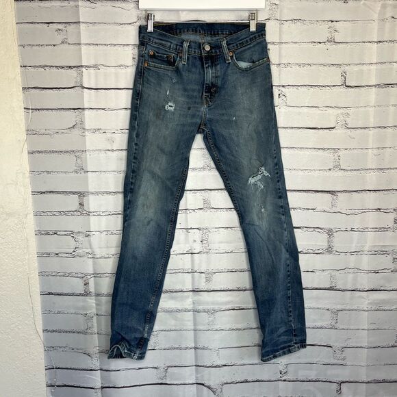 Levi’s 511 Men’s Blue Jeans Distressed Straight Workwear Streetwear 30X32 Faded - Picture 1 of 15